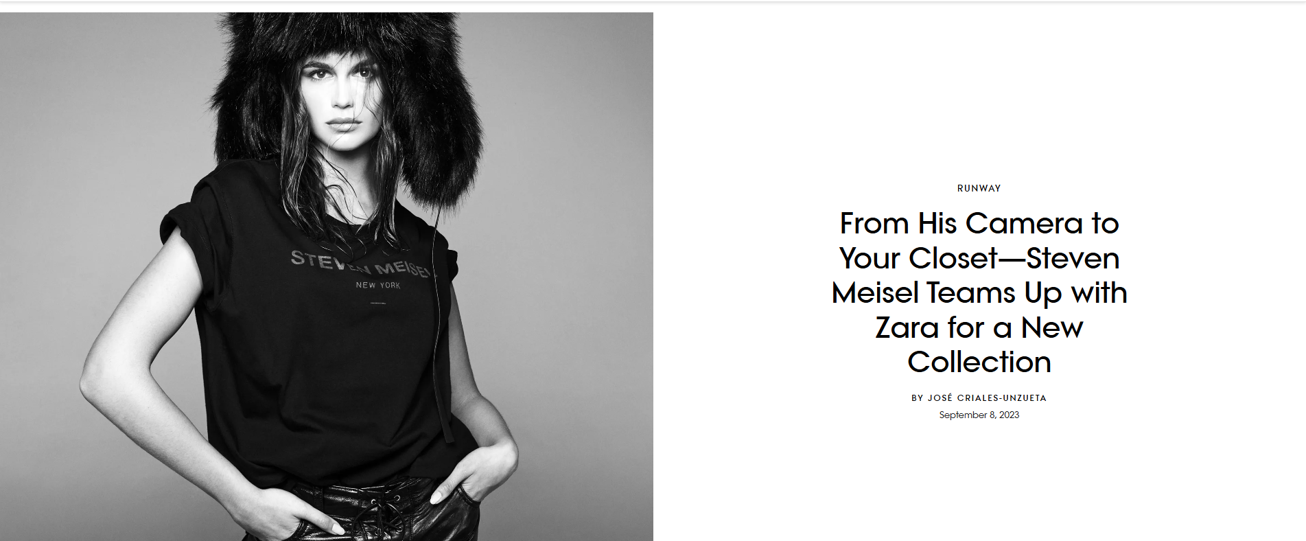 Zara Studio Collection with Steven Meisel